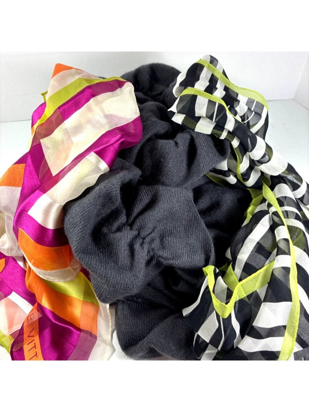Vintage Scarf Lot 3 Pc Silk Blend Vera Liz Claiborne Adrienne Vittadini